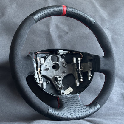 Volant cuir & alcantara Megane 2 RS - centreur & surpiqûres rouges