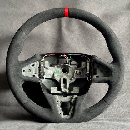 Volant alcantara Megane 3 RS - centreur & surpiqûres rouges STL Performance